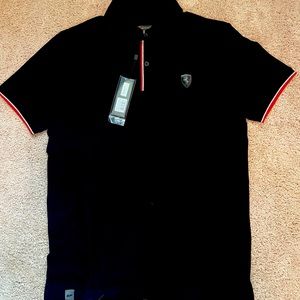 Authentic Ferrari Slim Fit Shirt, Large, Black